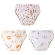 5pcs/Set Toddler Potty Training Pants - Washable, Leak-Proof Diaper Covers With Fun Space & Beautiful Prints, Breathable Fabric For Boys & Girls, Multi-Layer Protection, Suitable For 3 Months To 5 Years Old Children, Night & Daytime Underwear, Multi-Layer Design, Potty Training Underwear - (With Edging Anti-Leak) - Multicolor - View 62