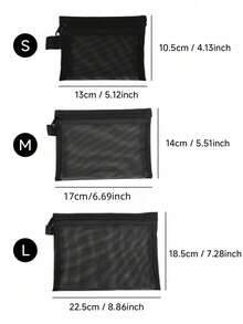 2025 Nowa minimalistyczna siateczkowa kosmetyczka, kompaktowy organizer na szminkę i poduszkę, duża pojemność, przenośna torba podróżna, codzienne pudełko do przechowywania kosmetyków, niezbędny element podróży, nadaje się na prezenty na Halloween i Boże Narodzenie - Czarne - Zobacz 3
