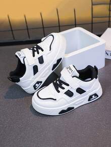 2025春秋新款儿童运动鞋男童女童休闲厚底运动鞋中大童跑步鞋时尚滑板鞋 - 黑色 - 查看 4