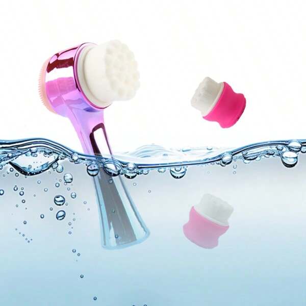 Double-Sided Silicone Deep Cleansing Pores Oil Control Soft Bristle Massage Cleansing Face Brush
