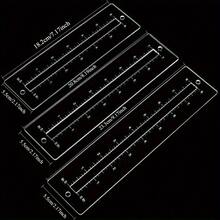 3 件套透明亚克力拉链模板套装，透明缝纫尺，适用于 DIY 包袋制作、初学者绗缝拼布工具 - 無色 - 查看 4