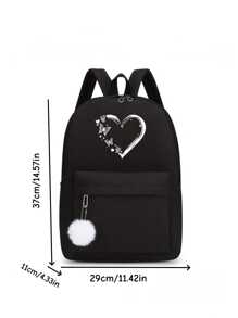1pc Back To School Season Backpack, Cute Fresh Sweet Love Pattern Large Capacity Backpack, Fashionable And Versatile Love Butterfly Printed Casual Backpack, Casual Fashion Very Suitable For Traveling Outings School Bags. Large Capacity, Suitable For Work, Commuting, Work, Business Trips, Shopping, School, Vacation, Outdoor Leisure Sports, Travel, Shopping And Other Daily Use, Birthday Gifts For Friends. With Pendants.