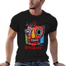 Cool Graphic T-Shirts For Men - Jean And Michel Artist Basquiat Oversized T Shirt Loose Fit Vintage Washed Short Sleeve Tee For Men Women - 黑色 - 查看 5