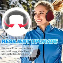 Foldable Fleece Ear Warmers For Outdoor Skiing - A-wine Red - View 4