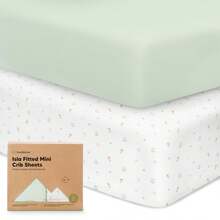 Pack And Play Sheets Fitted, 2-Pack Mini Crib Sheets - Pack N Play Sheets, Fitted Crib Sheet For Pack And Play Mattress, Playard Baby Crib Sheets, Crib Sheets Neutral For Boys, Girls (Wildflowers) - Coral Pink - View 1