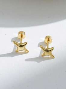 Mazuer 1 par de pendientes de acero inoxidable con diseño vintage estilo perla estrella chapados en oro de 18K, joyería para mujer, regalo para el Día de la Madre, joyería occidental Y2K para playa, fiesta, viajes diarios y vacaciones