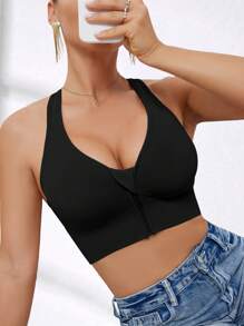 Ladies High Impact Front Zip Wirefree Seamless Elastic Sports Yoga Running Sports Bra Summer Winter Autumn Spring For Women