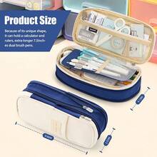 大容量铅笔盒 3D 方形文具袋 学生马卡龙色双窗口铅笔袋 防污 返校礼物