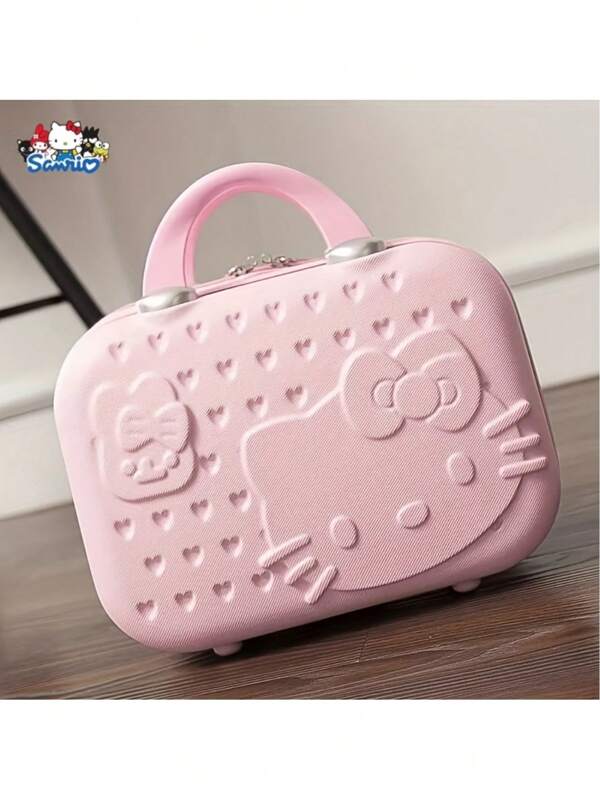 Sanrio Sanrio Kitty Large Capacity Cosmetic Bag, Cute Kitty Design, Zipper Closure Cartoon Handbag, Multi-Functional For Home Storage, Travel, 14-Inch Luggage Storagetravel Essentials Vacation Summer Holiday Back To School School Stuff Bag For School Travel Bag For Women Makeup Bag For Travel