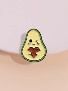 1pc Cartoon Fruit Avocado Metal Brooch, Cute Pin Badge For Friends, Suitable For Men And Women Daily Wearing