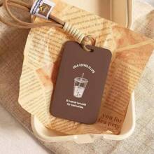 1 Ins Style Coffee Card Holder High-Value Simple Hard Shell Student Campus Meal Card Holder Subway Bus Card Work ID Holder Suitable For Students To Go To Class And Commute To Work For Women Money Wallet Mini Wallet Purse Wallet Back To School Supplies Card Wallet