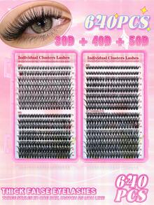 640PCS 30D40D50DDramatic C-Curl 8-16MM Mix DIY Lash Extension Kit Set DIY Bottom Lashes Eyelashes Book Big Volume Soft Individual Cluster Lashes Create A Fluffy Natural Wispy Y2k Butterfly Elements Pink Base Card Look At Home Long Lasting DIY Lashes Glue ,DIY Glue Remover,DIY Lashes Tweezers