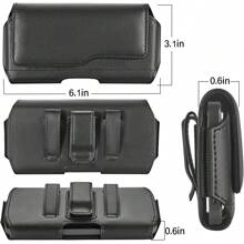 1pc Phone Leather Case Compatible With IPhone 17, 16, 15, 14, 14 Pro, 13 Pro, 13, 12 Pro, Xs, 11 Pro, X, 10, Galaxy S10E, Business Commuter Series With Belt Clip, Phone Waist Bag, Hiking Travel Student Large Capacity Multifunctional Leather Pouch, Vintage Bag, Black, Travel Essentials, Winter Vintage School Gift Bag, Waist Bag, Spring Vintage School Supplies