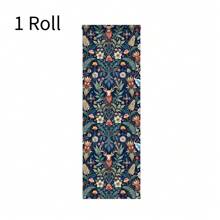 1 Rolle Vintage Hirsch in floraler selbstklebender Tapete, abnehmbare wasserfeste Kontaktfolie, geeignet für Wohnzimmer, Schlafzimmer, Esszimmer, Flur Heimdekoration, Schränke, Regale, Eingang, Möbel, Wände, Weihnachtsgeschenk, Schulanfang, Weihnachten, Halloween