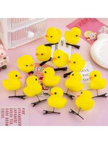 10pcs/6pcs Cute Chick & Duckling Hair Clips, Hairpin Hair Accessories, Suitable For Party Favors
