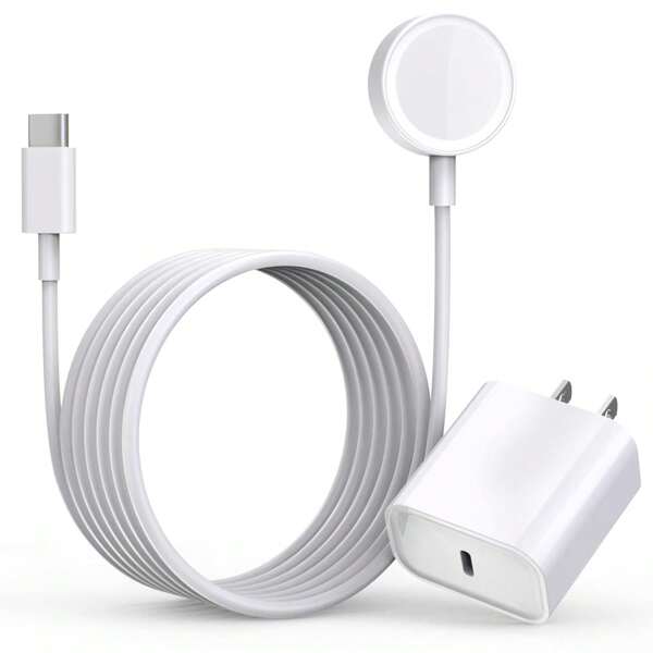 Fast Charger For Apple Watch Charger, USB C 20W Phone Watch Charger Plug Adapter & Long 6FT Watch Portable Wireless Fast Charging Cable Cord Compatible For Apple Watch Series 9/8/7/SE/6/5/4/3/2/1
