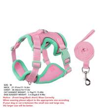 Pet Harness And Leash Sets Adjustable Harness For Small Dog Leash Color Splicing Breathable Pet Harness Out Walking Cat Dog Strap