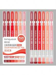 Set da 6 penne gel per calligrafia Languo da 1,0 mm con effetto 3D, punta grossa, per scrivere, disegnare, dipingere e utilizzare come evidenziatori, 42 o 54 colori, forniture scolastiche, per il ritorno a scuola