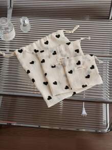 1 Small And Convenient Love Storage Bag, Which Can Put Lipstick, Air Cushion, And Carry It With You When Traveling, And The Drawstring Design Is More Fashionable And Foreign
