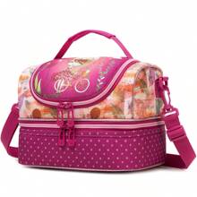 1pc Double Layered Lunch Bag Cartoon Lunch Bag For Boys And Girls Lunch Bag For School Students And Travel Picnic Children Cute Bag