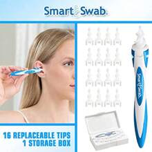 Kit de limpiador de oído en espiral JECT con 16 puntas reemplazables, seguro y sin dolor, kit de limpieza de cera de oído ovalado reutilizable, suave y delicado