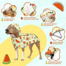Dog Raincoat, Waterproof Dog Rain Jacket Hooded Reflective Pet Slicker Printed Puppy Poncho Rain Coat For Small Medium Large Dogs - Fruit Printed - View 2