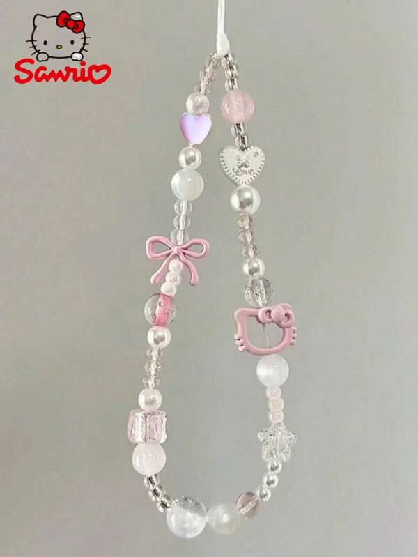 1Pc Random Style Kawaii Hello Kittys Phone Pendant Chain Cute Charm Compatible Kitty Cat Decorate Jewelry(Some Parts May Be Random)
