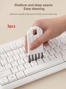 5 Peças Conjunto de Limpeza Multiuso para Computador: Escova Macia Limpadora de Teclado, Limpador de Frestas e Limpador de Teclas, Escova de Limpeza da Tampa da Garrafa Térmica, Limpador de Teclado com Alça Curva para Ranhuras Profundas e Rasas, Escova para Mamadeira, Conjunto de Limpeza de Mesa, Escova Multifuncional, Suprimentos para Escola, Casa e Escritório