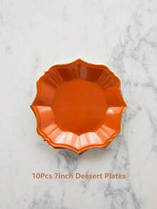 10/30/50 Stücke Pack 7" 9" 10" gemischte und passende Einweg-Pappteller, elegante orange Pappteller, Einweg-Teller für Eid, Erntedankfest, Halloween, Ernte, Ostern, Hochzeit und Geburtstag