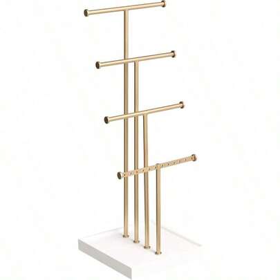 Basics Soporte para árbol de joyería de cuatro niveles color blanco latón