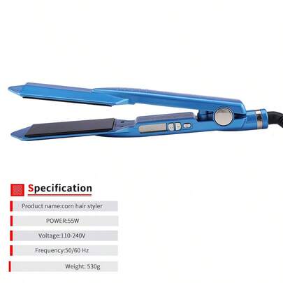 UKLISS Placas anchas de titanio para alisar el cabello a 470°F con alta temperatura, plancha profesional de calentamiento rápido y cerámica alisadora de cabello profesional