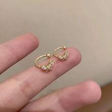 2pcs Crystal Rhinestone Marquise Butterfly Clip-On Earrings(Random Selection For Shipping) - ngẫu nhiên - Xem 7