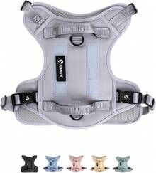 2025 New Edition, Fei & Eve Classic Dog Harness - Quick-Release Buckles |   3-Point No-Pull Control |   Heavy-Duty 900D Nylon |   Dual Safety Handles |   Breathable Mesh |   Adjustable Fit |   Medium,Gray - Blue - View 8