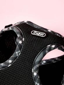 PETSIN Breathable Reflective Plaid Edge Chest And Back Harness Set, Suitable For Small Dogs, Including A Leash, Suitable For Both Cats And Dogs For Indoor And Outdoor Use