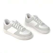 Tênis Feminino Confortável Casual Estiloso Leve Moderno Versátil Dia a Dia Passeio Lazer  Básico Modinha - Cinza - Visão 6