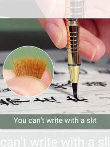 1 pieza Pluma de cepillo de caligrafía portátil con 10 cartuchos de tinta negra, 5 opciones de color, adecuada para la práctica de caligrafía de estudiantes, estilo de pluma estilográfica Morandi, mini pluma de cepillo de caligrafía, pluma de cepillo recargable y suave, adecuada para entusiastas de la caligrafía, amantes de la cultura china, fans de la caligrafía, aplicable para cumpleaños, vacaciones, regalos de reunión, amistad entre compañeros de clase, útiles escolares de pluma de caligrafía de color Morandi lindo, de vuelta a la escuela