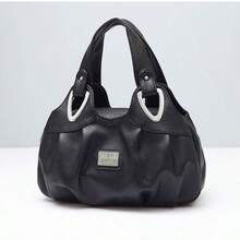 Women's Fashionable Casual Versatile Tote Shoulder Bag, Handbag - Black - View 2