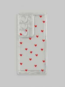 1pc Red Heart Pattern Transparent Shockproof Phone Case, Compatible With IPhone & Galaxy Cases, Phone Cases, Galaxy Protective Cover Compatible With IPhone 17/17 Pro/17 Pro Max/16/16 Pro Max, Suitable For Personal Use Or As A Gift - Multicolor - View 62