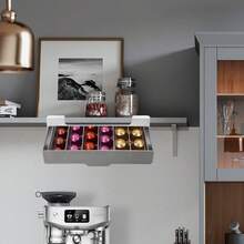 Kapselaufbewahrung 27 x 18 x 6,5 cm 30 Kaffeekapseln unter dem Regal Platzsparende Schublade für Kaffeekapseln