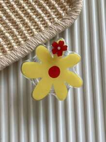 Rotating Flower Design Phone Holder, Sticky Rotatable Cute Transparent Slouchy Stand Accessories For Couples Compatible With IPhone, Android Phone, Gift For Birthday, Family, Friends Push-Pull Phone Grip, Phone Accessories