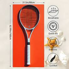 [速干超细纤维沙滩巾]，网球主题沙滩巾，极简风格，超大尺寸，柔软，时尚，送给好朋友的礼物，亲肤，防紫外线，防沙，速干，适合夏季，海滩，露营，运动，超细纤维沙滩巾，必备夏季礼物