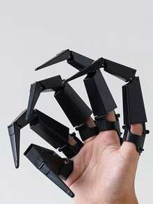 1 件可调节愚人节、万圣节派对爪 - 逼真的设计，适用于服装配饰和摄影道具，耐用塑料，均码，无需电池，万圣节装饰 - 黑色 - 查看 3