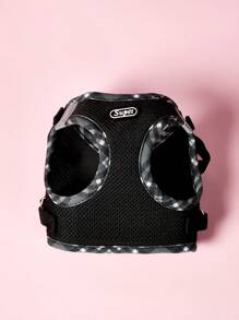 PETSIN Breathable Reflective Plaid Edge Chest And Back Harness Set, Suitable For Small Dogs, Including A Leash, Suitable For Both Cats And Dogs For Indoor And Outdoor Use