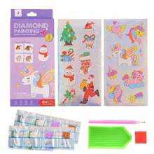 1 pieza Conjunto de juguete de pegatina de diamantes de imitación de 5D con brillo holográfico aleatorio para manualidades DIY