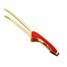 Pinzas de cocina de acero inoxidable, pinzas para servir para cocinar, pinzas de Metal para alimentos con agarre cómodo antideslizante, tonelada de cocina antiadherente, 1. - rojo-dorado - Ver 9