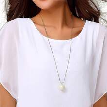 Neineiwu Women's Summer Loose Casual Short Sleeve Chiffon Top-Shirt Blouse - White / Black Polka Dot - View 5