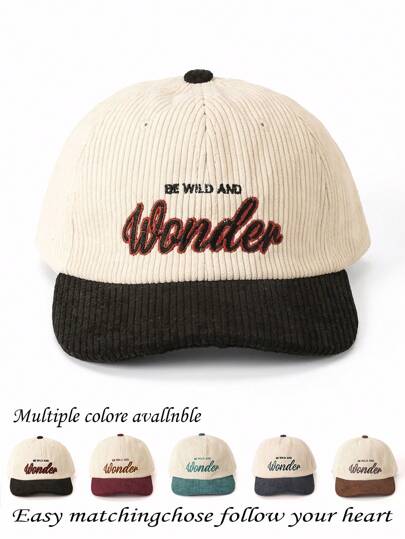 1pc Letter Embroidered Casual Polyester Baseball Cap, Unisex Hip Hop Hat, Versatile For Commuting, Autumn/Winter