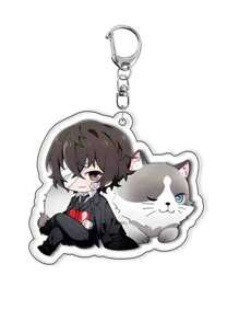 bandai Accesorio de anime Llavero acrílico de anime - Bungou Stray Dogs Lindo colgante de estilo Y2K de dibujos animados, adecuado para bolsos y llaves, regalo perfecto para fans, accesorios de cosplay, llavero de coche, bolso, mochila, pequeña joya, accesorios, regalos creativos, regalos de estudiante, accesorios de coche, colgante de bolso, accesorios escolares