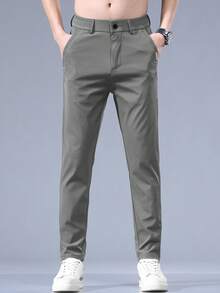 Quần ống đứng túi chữ cho nam, đi làm hàng ngày, mùa thu - Màu xanh lá cây đậm - Xem 2