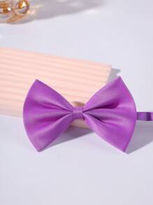 1pc Children's Solid Color Bowknot, Boys' Suit Tie, Children's Solid Color Bowknot, Suitable For Wearing At Parties And Performances